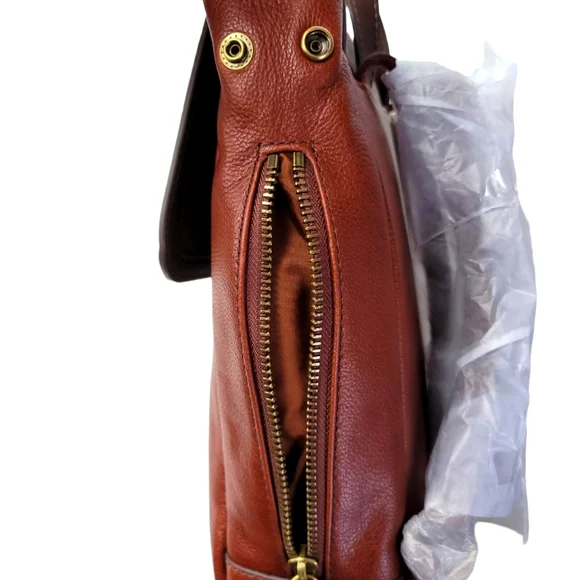 Fossil Claire Leather Brown Brandy Backpack Bags